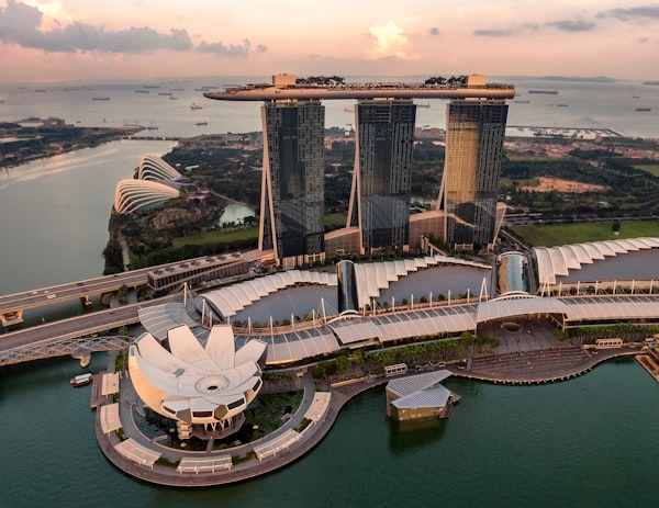 Singapore skyline, departure city