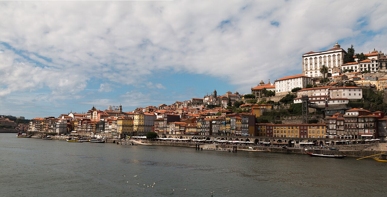 The colourful Ribeira waterfront in Porto, Portugal